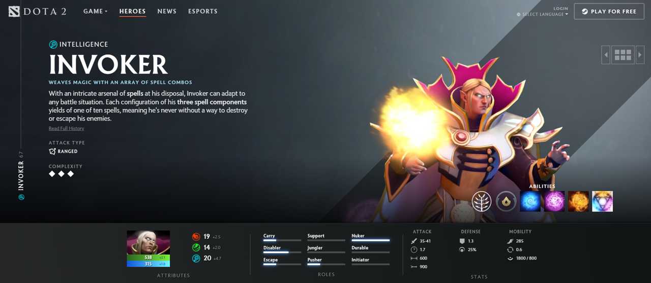 داستان هیروی Invoker