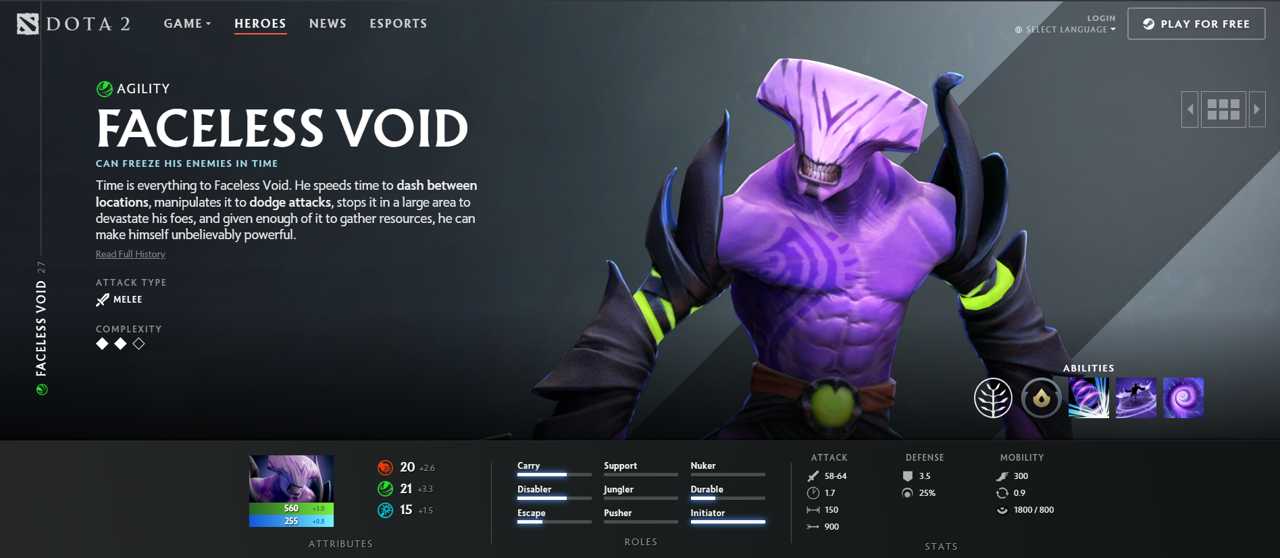 داستان هیروی Faceless Void