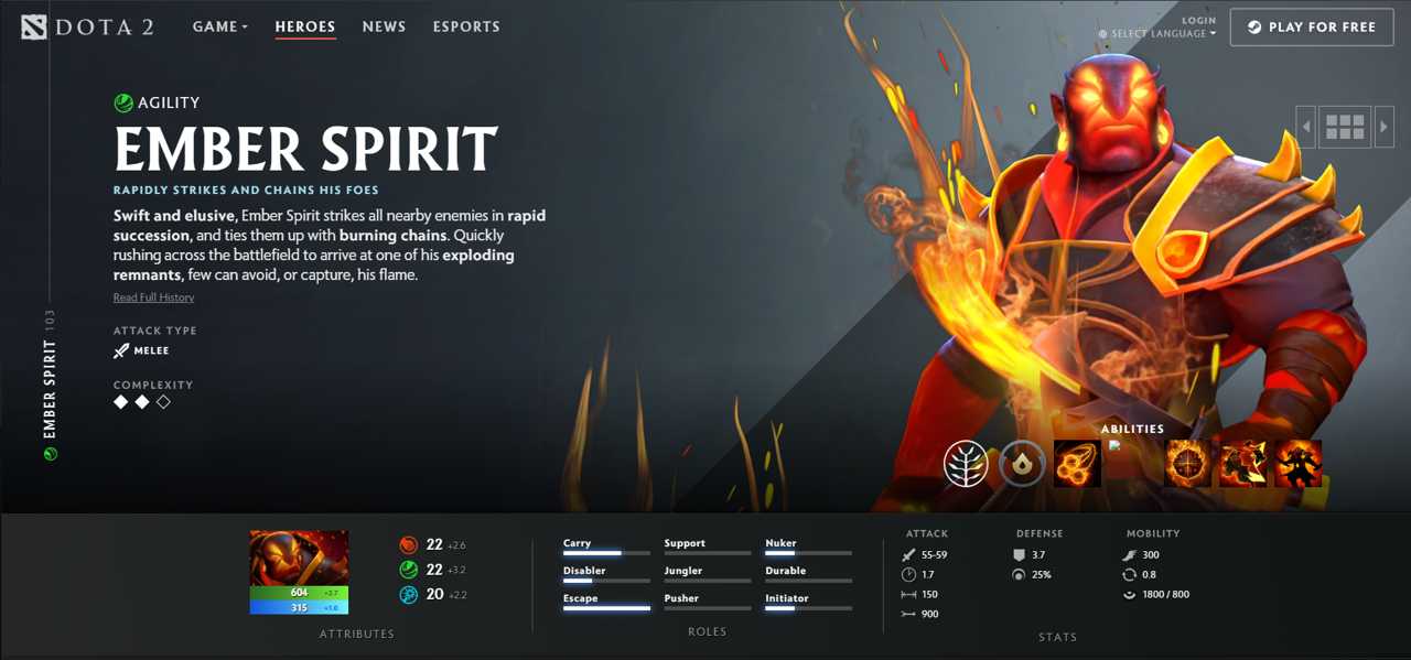داستان هیروی Ember Spirit