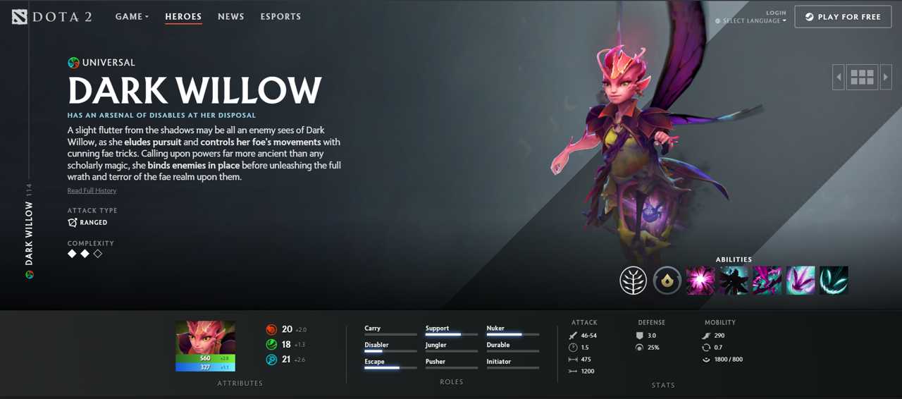 داستان هیروی Dark Willow در دوتادو