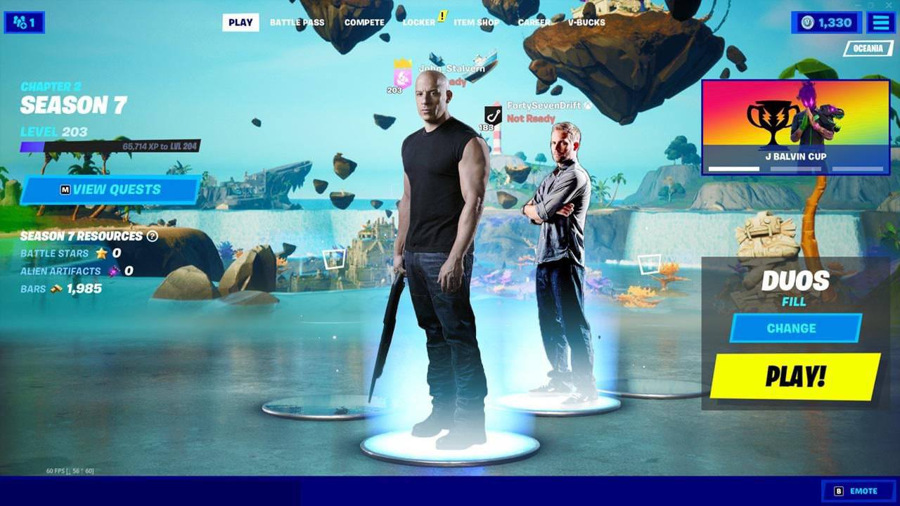 شتاب بی‌نهایت در فورتنایت! همکاری جدید با Fast & Furious